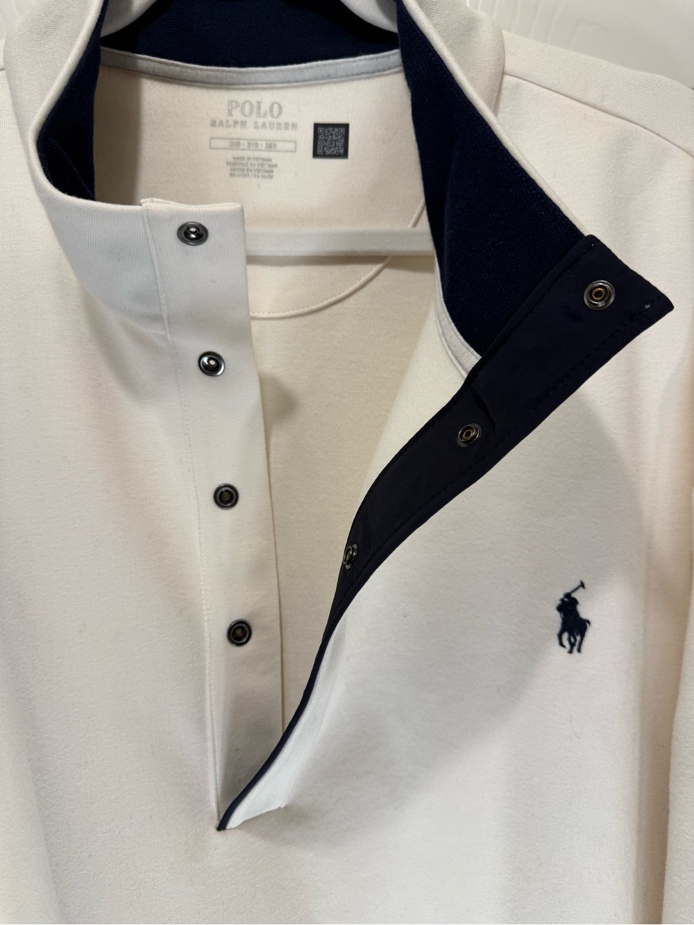Polo Ralph Lauren Men’s 3XB Cream Snap Mock Neck Pullover Big & Tall